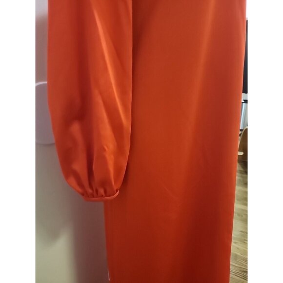 Vintage Embroidered Beaded Red & Gold Dress Gown by Jeannene Booher 80's Elegant - Picture 6 of 13